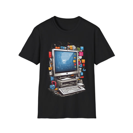 Męski T-Shirt koszulka z nadrukiem Computer #1
